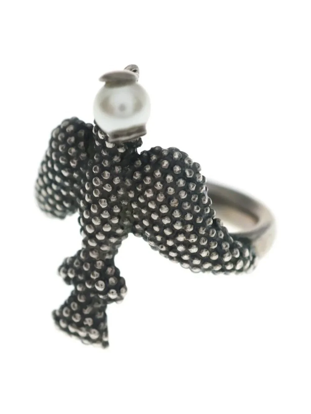 Gucci Eagle Pearl Ring Silver